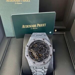 Audemars Piguet Silver and Black Skeleton Watch